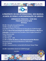 XIII Jornadas de Primavera do ICOM Portugal (2016) - A propsito do Dia Internacional de Museus: A Carta de Siena e a Recomendao da UNESCO